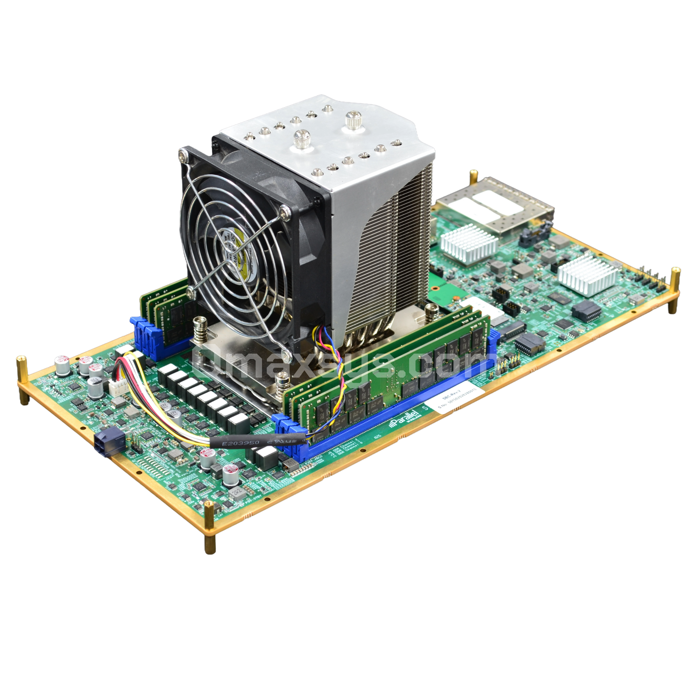 Engineer presenting a high-speed multi-core server board