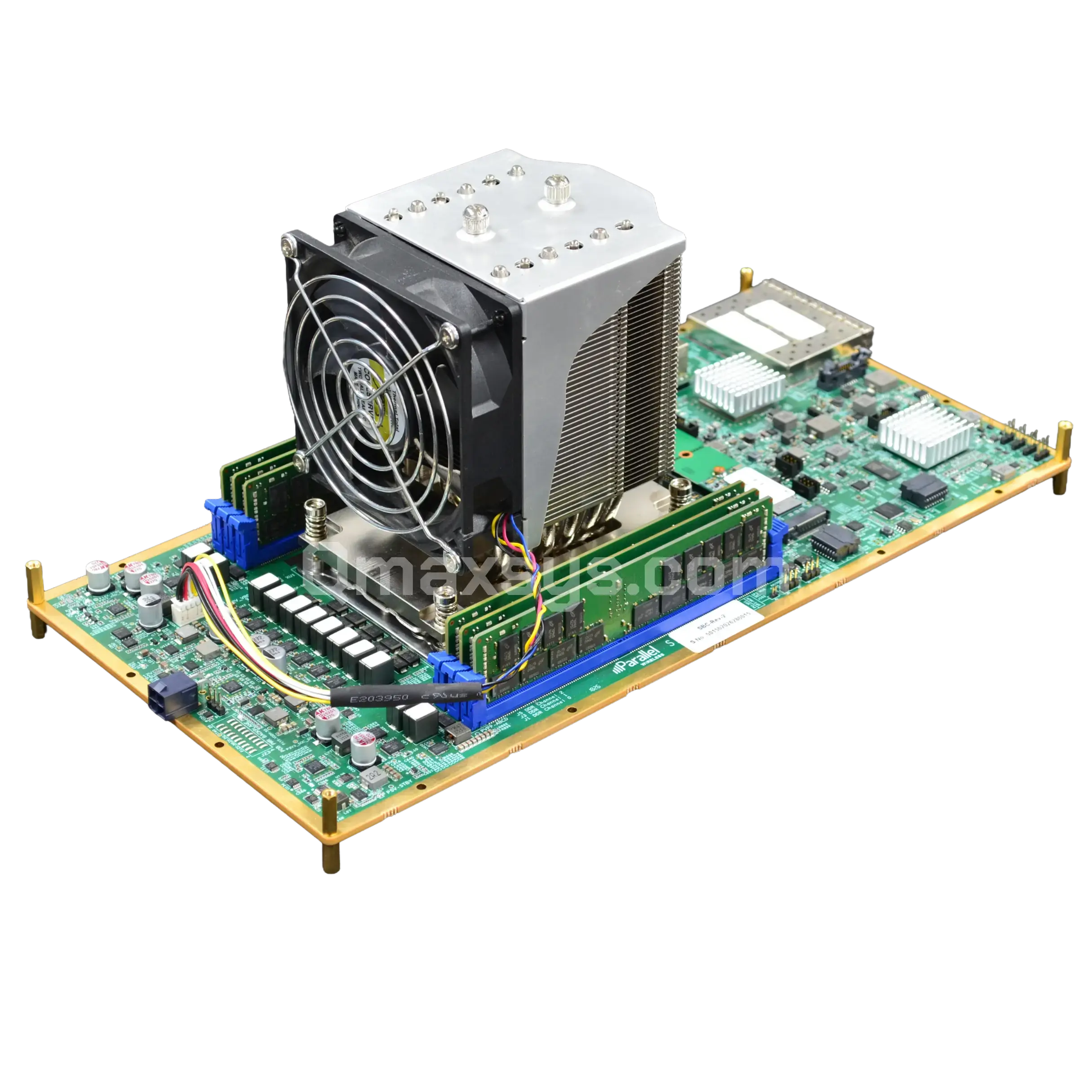 Engineer presenting a high-speed multi-core server board